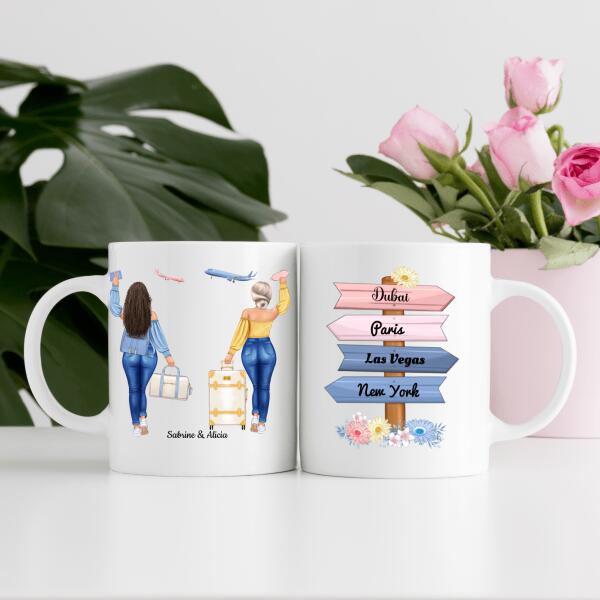 Tasse personnalisée Fille avec des chats Jusqu'à 5 chats – Customisy